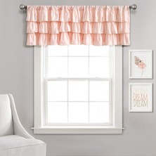 Die Grup Lush Decor, Blush Belle Valance Shabby Chic Style Single Curtain, 18" x 84