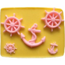 Die Grup Dümen ve Çapa Şeklinde Silikon Pasta ve Seker Hamuru Kalibi 3X3X1 cm De-08