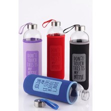 Hakay Vios Store Cam Matara 750ML Neopren Kılıflı Sızdırmaz Kapaklı Su Şişesi Karışık Renk (2 Adet Cam Pipet Hediyeli)