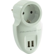 Hakay Powermaster 16A-3500W Çift Usbli Tekli Akim Korumali Priz (79 x 155 Mm)