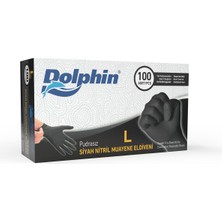 Hakay Dolphin Çok Amaçlı Siyah Nitril Eldiven L Beden - 100'LÜ Paket - Sağlık, Gıda, Temizlik ve Günlük Kullanıma Uygun