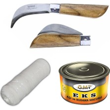 Hakay Bayram Aşı Bıçağı 22 cm No:3 + Aşı Macunu + Aşı Bandı (3'lü Paket)
