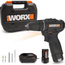 Hakay Worx WX121 12VOLT/2.0AH Li-Ion Çift Akülü Kömürsüz Profesyonel Şarjlı Darbeli Matkap + 5 Parça Aksesuar