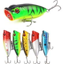 Hakay Xspring Balıkçılık Lures, 5 Adet Crank Yem Seti Lures, Yaşam Gibi Swimbait Balıkçılık Yem Popper Crankbait, Tatlı Su ve Tuzlu Su Alabalık Bas Somon Balıkçılık Için Bas Lures