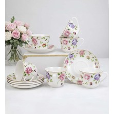 Die Grup Trendmiya 6'lı Pembe Çiçekli Çay ve Kahve Fincanı Takımı, Pembe