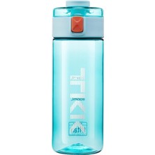 Hakay Tkk 450ML Taşıma Kulplu Kilitlenebilir Kapak Ölçü Skalalı Rahat Içim Tritan Su Matarası (Turkuaz)