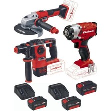 Hakay Einhell Herocco 18V Kırıcı Axxio 18/150 Taşlama Te-Ci 18/1 Vidalama 3X4.0AH Akülü Set
