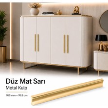 Hakay Özen 768 mm 76.8 cm Düz Mat Sarı Mobilya Kulpu Uzun Çekmece Dolap Kapak Kulp Metal Kulbu