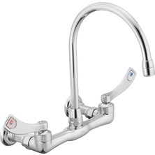 Hakay Moen 8126 Commercial M-Dura Çift Kulplu Duvar Askısı Utility Musluk 2,2 Gpm, Krom