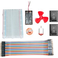 Atölye Elektronik Temel Devre Seti - Breadboard, Pil Kutusu, Motor, Pervane, Duy-Ampul, 2 Anahtar, 40 Jumper Kablo