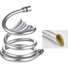 Hakay Smartizi Ultra Dayanıklı Gri Duş Spirali (150 Cm) - Patlamaya ve Kırılmaya Karşı Dirençli Esnek Pvc Yapı - Paslanmaz G1/2 Üniversal Bağlantı