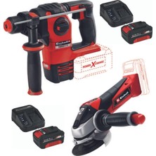 Hakay Einhell Herocco 18V Kırıcı Delici Te-Ag 18/115 Avuç Taşlama 2X4.0AH Akülü Set