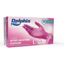 Hakay Dolphin Pembe Nitril Eldiven Pudrasız (L) 100'LÜ Paket