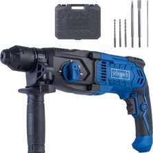 Hakay Scheppach Darbeli Matkap DH2260 | Sds-Plus | 26 mm Beton Delme Performansı | 1050 W | 3 Joule Darbe Gücü | 4'ü 1 Arada Fonksiyon | 5500BPM | Değişken Devir Sayısı | Yumuşak Sap | Matkap Seti, Keski
