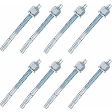 Hakay Klipsli Çelik Dübel M12X150 mm 8 Adet Set Beton Tuğla Uyumlu Güçlü Sabitleme Vida Uyumlu Montaj Seti