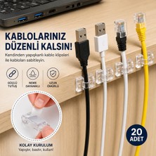 Hakay Kablo Sabitleyici Klips Seti 20 Adet