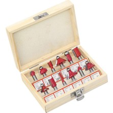 Hakay Aee® 12 Adet 6mm Shank Ahşap Freze Uç Seti | Karbür Kesici Router Bit Seti | Düz, Köşe, Boncuk, Kanal, Pah Uçları | Mdf, Masif Ahşap, Sunta Uyumlu | Profesyonel Doğrama & Marangozluk Seti