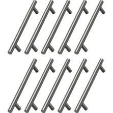 Hakay (10 Adet) Titanyum Renk 96 mm 9,6 cm Metal Mobilya Mutfak Dolap Çekmece Dolabı Kulbu Kulpu Kulpları