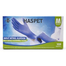Hakay Haspet Mavi Nitril Muayene Eldiveni Pudrasız Medium (Orta Boy) 100 Adet