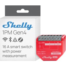 Hakay Shelly 1pm Gen4 – Ileri Wi-Fi Destekli 1 KANAL/16A Akıllı Röle Anahtarı, Gerçek Zamanlı Güç Ölçümü, Hub Gerektirmez, Akıllı Ev Otomasyonu, Uzaktan Kontrol (Alexa, Apple Homekit, Google Home), Zigbee