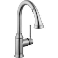 Hakay Hansgrohe 4216800 Talis C Prep Kitchen Musluk With Pull Down 2 Spray, Çelik Optik By Hansgrohe