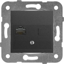Hakay Viko Novella/trenda Füme Data+Nümeris Cat6+Cat3 Mekanizma+Düğme Kapak