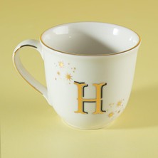 Hakay Aryıldız Chique H Harfli Porselen Kupa Renkli 300 ml
