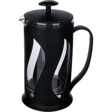 Hakay Kahve & Çay Presi, Paslanmaz Metal Süzgeçli Coffee French Press, Bitki Çayı Demliği (Siyah)
