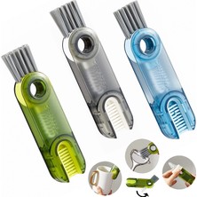 Hakay 3 In 1 Çok Fonksiyonlu Temizleme Fırçası Minik Şişe Bardak Kapağı Fırça Saman Temizleyici Araçları Çok Fonksiyonlu Aralık Temizleme Fırçası Ev Mutfak Temizleme Araçları -3 Adet Karışık Renk
