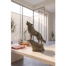 Formera 3D Kişiye Özel Dekoratif Uluyan Kurt Heykeli 3D Baskı Figür - Modern Hayvan Biblosu