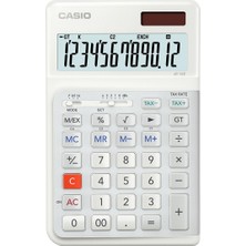 Hakay Casio JE-12E-WE Beyaz 12 Hane Masa Üstü Ergonomik Tuşlu Hesap Makinesi
