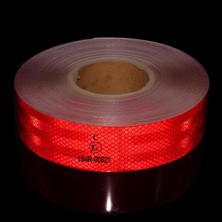 Hakay BADEM10 Tüvtürk Onaylı Bant Kırmızı 1 Metre 5 cm Belgeli Reflektörlü Reflektif Fosforlu Şerit Bant Ikaz Bandı