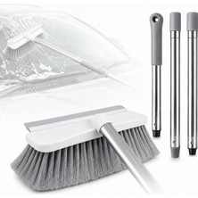 Hakay Sogud Viscomop Oto Yıkama Fırçası - Cam Çekli Araç Temizlik Seti, 3 Parçalı Metal Sap, Yumuşak Kıllı Çekçek, Araba, Karavan, Tekne, Cam ve Zemin Temizleme Aparatı