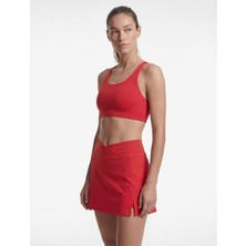 Die Grup Yırtmaç Detaylı Yüksek Bel Slim Fit Mini Spor Şort Etek