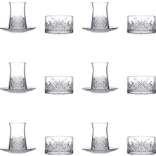 Hakay Pasabahce Paşabahçe Timeless Heybeli Model 18 Parça Çay Seti (Çay Bardağı Çay Tabağı Çerezlik)