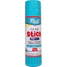 Hakay Rich® Glue Stick, Pvp Geliştirilmiş Formül, Güçlü Yapıştırıcı, Toksik Madde Içermez, Yıkanabilir, 36GR