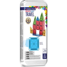 Hakay Magna-Tıles Micromags 26 Parçalı Seyahat Manyetik Yapı Seti – Bold Colors, Orijinal Manyetik Yapı Markası