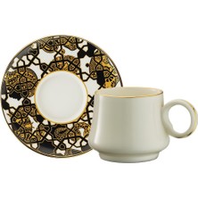 Hakay Sandro Moreno 1453 Burçlar Geometrik Gold 12 Parça Kahve Fincan Takımı Renkli 90ML