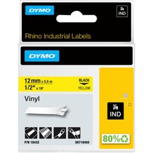Hakay Dymo Rhinopro Renkli Vinil Şerit 12MMX5,5M Sarı/siyah