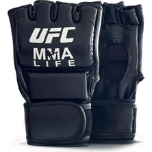 Hakay Hsport Ufc Mma Eldiveni Suni Deri Kesik Parmak Tasarımı Velcro Bilek Desteği Kafes Dövüşü ve Idman (Xlarge)