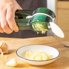 Hakay Smartizi Ergonomik Saplı Pratik Sarımsak ve Zencefil Ezici - Yeşil Mutfak Rendeleyici ve Sarımsak Püresi Yapıcı