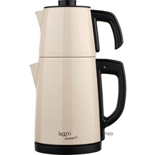 Hakay Leggno Gourmet Pro Paslanmaz Çelik Çay Makinesi Krem Renkli