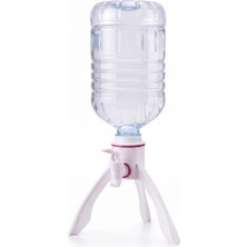 Hakay Mallart® 5 Litre Pet Şişe Uyumlu Demonte Ayaklı Su Sebiti - Basınç Dengeli Masaüstü Pratik Pet Şişe Musluk Aparatı, Piknik, Kamp ve Mutfak Için Manuel Su Dispenseri, Beyaz