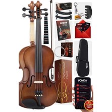 Hakay Midex LMA-544TYS 4/4 Profesyonel Keman 4/4 Tam Boy (Yastık Susturucu Yedek Tel Çanta Yay Reçine Metod)