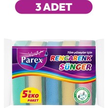 Hakay Parex Rengarenk 5'li Düz Sünger Üçlü Paket