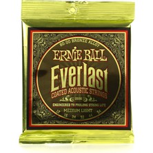 Hakay Ernie Ball Everlast Orta Hafif Kaplamalı 80/20 Bronz Akustik Gitar Telleri, Ölçü 12-54