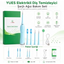 Die Grup Yues Elektrikli Diş Temizleyici, Şarjlı Diş Taşı ve Leke Temizleme Cihazı, 3 Kademeli Titreşim, Değiştirilebilir Başlıklar, Ipx6 Suya Dayanıklı, USB Şarjlı Ağız Bakım Seti