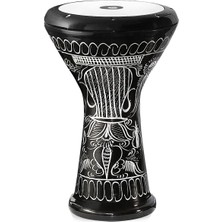 Hakay Vatan Darbuka Profesyonel Büyük Boy Siyah Erzincan El Işleme Darbuka Doumbek Darabuka 5 Numara