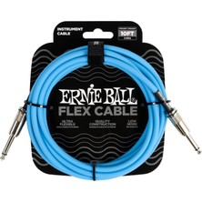 Hakay Ernie Ball Flex Alet Kablosu Düz/düz 10FT - Mavi
