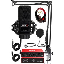Hakay Midex Functional Paket-1 Stüdyo Ekipmanları Mikrofon 4 Çıkış Ses Kartı Full Set